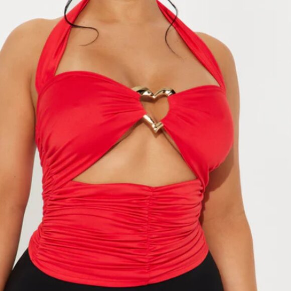 Find Your Love Halter Top - Red - Picture 1 of 3